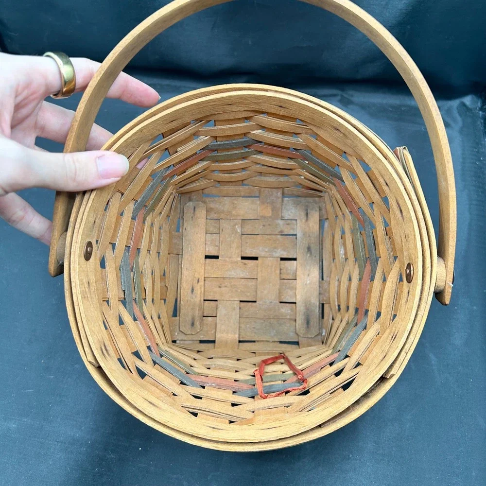 Vintage 1996 Longaberger Handwoven Basket Maple Leaf‎ Dresden Ohio USA Decor